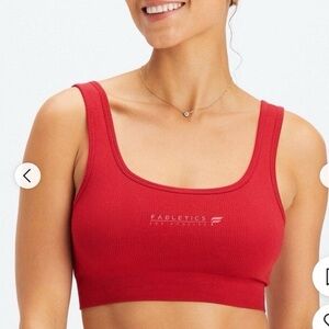 Fabletics Unlined Vibrant Red Sports Bra